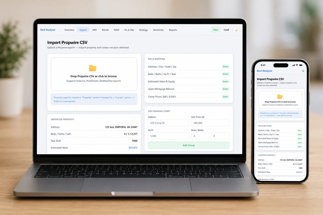 Real Estate Deal Analyzer App project